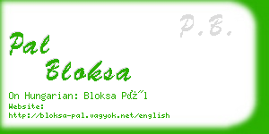 pal bloksa business card